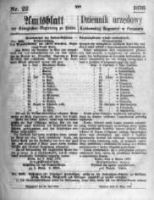 Amtsblatt der Königlichen Regierung zu Posen. 1876.05.31 Nro.22