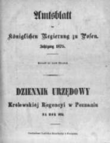 Amtsblatt der K&ouml;niglichen Regierung zu Posen. 1875.01.07 Nro.1