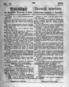 Amtsblatt der Königlichen Regierung zu Posen. 1875.04.28 Nro.17