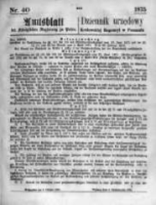 Amtsblatt der K&ouml;niglichen Regierung zu Posen. 1875.10.06 Nro.40