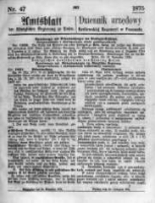Amtsblatt der Königlichen Regierung zu Posen. 1875.11.24 Nro.47