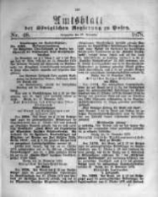 Amtsblatt der Königlichen Regierung zu Posen. 1878.11.27 Nro.48