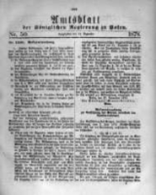 Amtsblatt der Königlichen Regierung zu Posen. 1878.12.11 Nro.50
