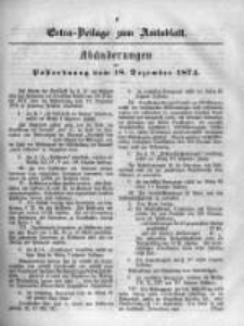 Extra=Beilage zum Amtsblatt : Abänderungen der Postordnung vom 18. Dezember 1874