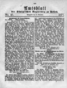 Amtsblatt der Königlichen Regierung zu Posen. 1877.11.21 Nro.47