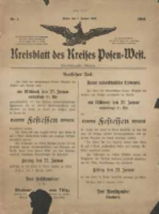 Kreisblatt des Kreises Posen-West 1909.01.07 Jg.21 Nr1