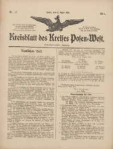 Kreisblatt des Kreises Posen-West 1911.04.27 Jg.23 Nr17