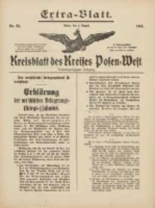 Kreisblatt des Kreises Posen-West 1914.08.01 Jg.26 Nr33 Extra-Blatt