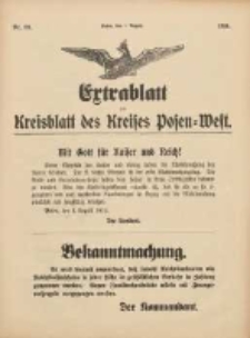 Kreisblatt des Kreises Posen-West 1914.08.01 Jg.26 Nr35 Extra-Blatt