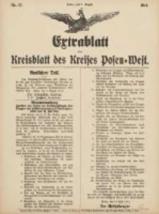 Kreisblatt des Kreises Posen-West 1914.08.04 Jg.26 Extra-Blatt