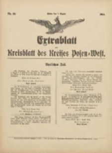 Kreisblatt des Kreises Posen-West 1914.08.07 Jg.26 Nr39 Extra-Blatt