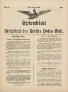 Kreisblatt des Kreises Posen-West 1914.08.13 Jg.26 Nr42 Extra-Blatt