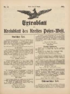 Kreisblatt des Kreises Posen-West 1914.08.22 Jg.26 Nr45 Extra-Blatt