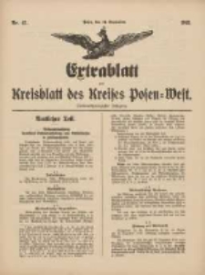 Extrablatt zum Kreisblatt des Kreises Posen-West 1915.09.14 Jg.27 Nr43