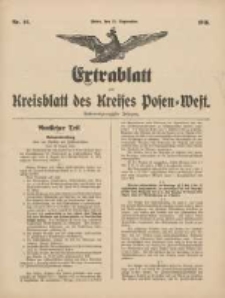 Extrablatt zum Kreisblatt des Kreises Posen-West 1915.09.25 Jg.27 Nr46