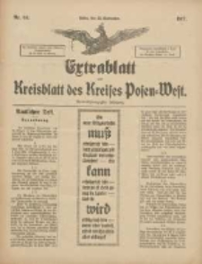 Extrablatt zum Kreisblatt des Kreises Posen-West 1917.09.22 Jg.29 Nr64