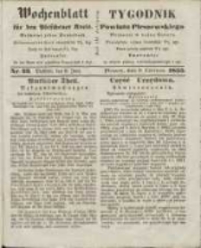 Wochenblatt f&uuml;r den Pleschener Kreis : Tygodnik Powiatu Pleszewskiego 1855.06.09 Nr23
