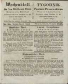 Wochenblatt f&uuml;r den Pleschener Kreis : Tygodnik Powiatu Pleszewskiego 1855.08.18 Nr33