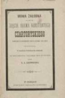 Mowa żałobna na cześć śp. xięcia Adama Konstantego Czartoryskiego zmarłego w Rokosowie dnia 19 grudnia 1880 roku, powiedziana w kościele parafialnym krobskim na nabożeństwie żałobnem dnia 23 grudnia