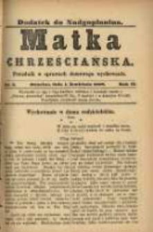 Matka Chrześciańska: poradnik w sprawach domowego wychowania: dodatek do "Nadgoplanina".1888.04.01.No.6