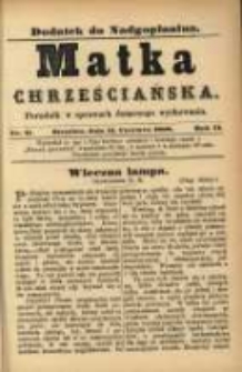 Matka Chrześciańska: poradnik w sprawach domowego wychowania: dodatek do "Nadgoplanina".1888.06.15.No.11