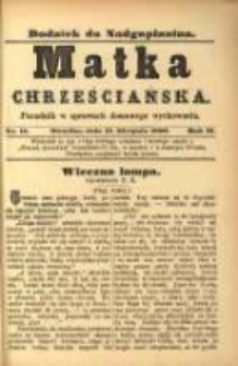 Matka Chrześciańska: poradnik w sprawach domowego wychowania: dodatek do "Nadgoplanina".1888.08.15.No.15