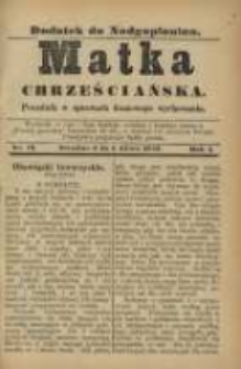 Matka Chrześciańska: poradnik w sprawach domowego wychowania: dodatek do "Nadgoplanina".1890.07.01.No.13