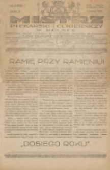 Mistrz Piekarski i Cukierniczy w Polsce: urzędowy organ Centralnego Zrzeszenia związk&oacute;w wojew&oacute;dzkich i Cech&oacute;w Piekarskich Rzeczypospolitej Polskiej oraz wojew&oacute;dzkich Związk&oacute;w Cech&oacute;w Piekarskich Wielkopolski, Pomorza i Śląska 1928.01.01 R.3 Nr1