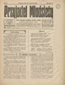 Przyjaciel Młodzieży: pismo poświęcone katolickiej młodzieży polskiej zatrudnionej w przemyśle, kupiectwie i rolnictwie 1915.09.15 R.6 Nr9