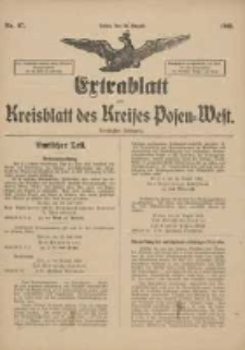 Extrablatt zum Kreisblatt des Kreises Posen-West 1918.08.31 Jg.30 Nr67