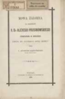 Mowa żałobna na pogrzebie x. dr. Alexego Prusinowskiego powiedziana w Grodzisku dnia 19. lutego 1872 roku