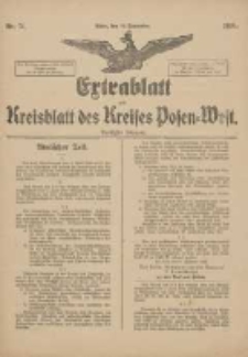 Extrablatt zum Kreisblatt des Kreises Posen-West 1918.09.14 Jg.30 Nr71