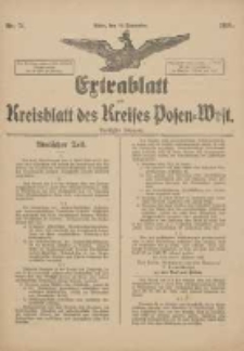 Extrablatt zum Kreisblatt des Kreises Posen-West 1918.09.14 Jg.30 Nr71