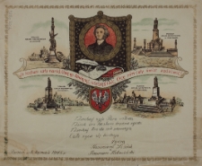 Życzenia od Kazimiery Lisiak i Kazimierza Kobusińskiego, listopad 1945