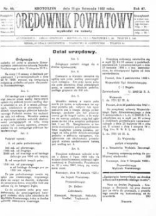 Orędownik Powiatowy 1922.11.11 R.47 Nr47