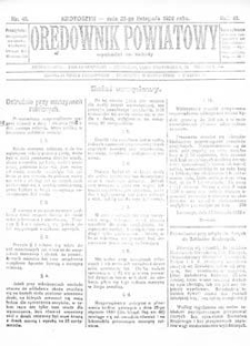 Orędownik Powiatowy 1922.11.25 R.47 Nr49