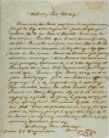 List Józefa Cypcera, księgarza z Krakowa do Kajetana Wincentego Kielisińskiego z 08.08.1844