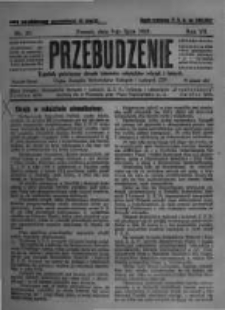 Przebudzenie: tygodnik poświęcony obronie interesów robotników rolnych i leśnych. Organ Związku Robotników Rolnych i Leśnych ZZP. 1925.07.09 R.7 Nr27
