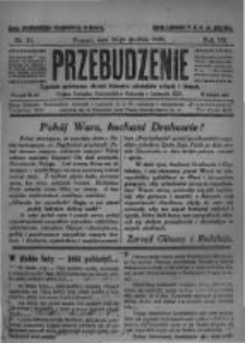 Przebudzenie: tygodnik poświęcony obronie interesów robotników rolnych i leśnych. Organ Związku Robotników Rolnych i Leśnych ZZP. 1925.12.24 R.7 Nr51