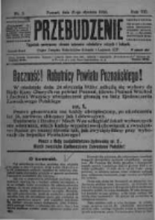 Przebudzenie: tygodnik poświęcony obronie interesów robotników rolnych i leśnych. Organ Związku Robotników Rolnych i Leśnych ZZP. 1926.01.21 R.8 Nr3