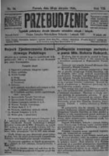 Przebudzenie: tygodnik poświęcony obronie interesów robotników rolnych i leśnych. Organ Związku Robotników Rolnych i Leśnych ZZP. 1926.08.25 R.8 Nr34