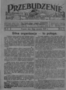 Przebudzenie: tygodnik poświęcony obronie interesów robotników rolnych i leśnych. Organ Związku Robotników Rolnych i Leśnych ZZP. 1927.01.13 R.9 Nr2