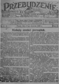 Przebudzenie: tygodnik poświęcony obronie interesów robotników rolnych i leśnych. Organ Związku Robotników Rolnych i Leśnych ZZP. 1927.01.27 R.9 Nr4