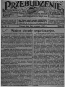 Przebudzenie: tygodnik poświęcony obronie interesów robotników rolnych i leśnych. Organ Związku Robotników Rolnych i Leśnych ZZP. 1927.09.08 R.9 Nr36