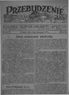 Przebudzenie: tygodnik poświęcony obronie interesów robotników rolnych i leśnych. Organ Związku Robotników Rolnych i Leśnych ZZP. 1927.11.17 R.9 Nr46