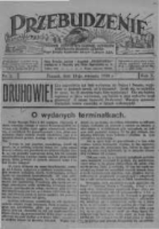 Przebudzenie: tygodnik poświęcony obronie interesów robotników rolnych i leśnych. Organ Związku Robotników Rolnych i Leśnych ZZP. 1928.01.12 R.10 Nr2