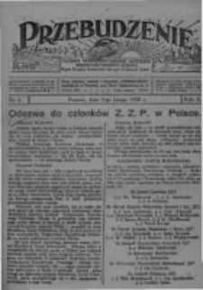 Przebudzenie: tygodnik poświęcony obronie interesów robotników rolnych i leśnych. Organ Związku Robotników Rolnych i Leśnych ZZP. 1928.02.09 R.10 Nr6