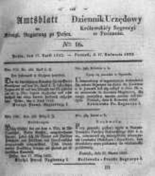 Amtsblatt der K&ouml;niglichen Regierung zu Posen. 1832.04.17 Nro.16