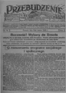 Przebudzenie: tygodnik poświęcony obronie interesów robotników rolnych i leśnych. Organ Związku Robotników Rolnych i Leśnych ZZP. 1928.03.08 R.10 Nr10