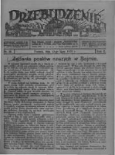 Przebudzenie: tygodnik poświęcony obronie interesów robotników rolnych i leśnych. Organ Związku Robotników Rolnych i Leśnych ZZP. 1928.07.12 R.10 Nr28